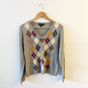 MaxMara Weekend cashmere argyle sweater size large